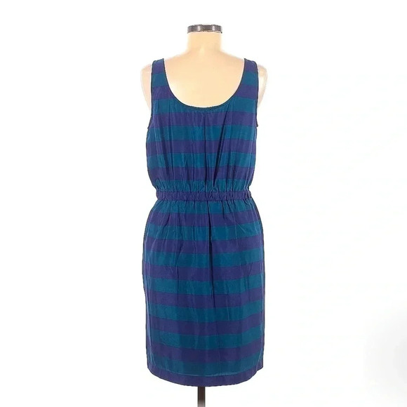 Ann Taylor | LOFT | Blue & Purple Striped Sleeveless Dress Size Medium M - Picture 2 of 2